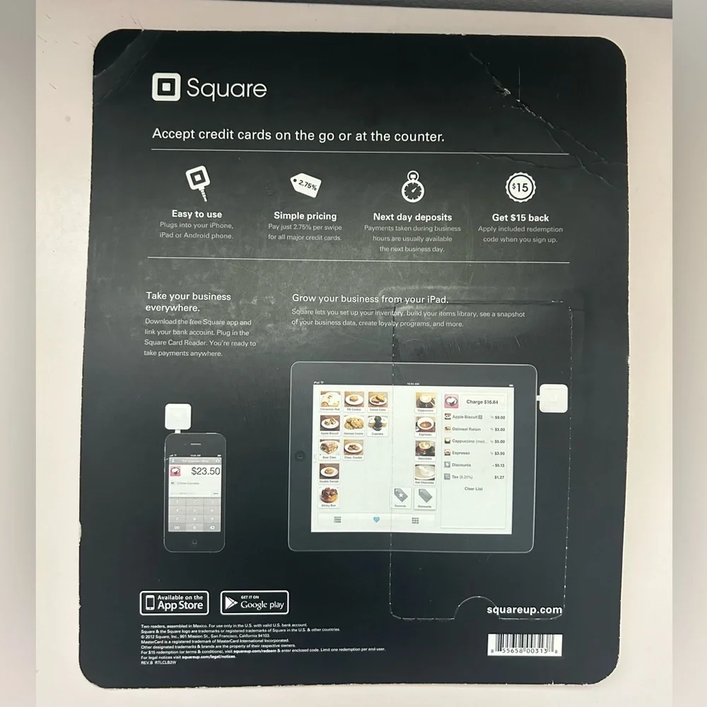NEW Square Credit Card Reader 2 PACK for iPhone, iPad and Android